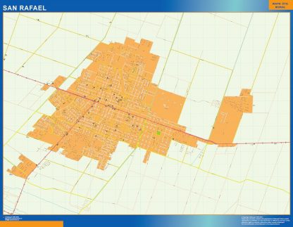 Mapa San Rafael en Argentina plastificado