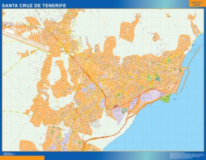 Mapa Santa Cruz Tenerife callejero plastificado