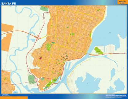 Mapa Santa Fe en Argentina plastificado