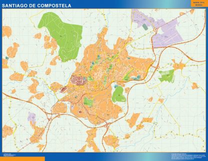 Mapa Santiago De Compostela callejero plastificado