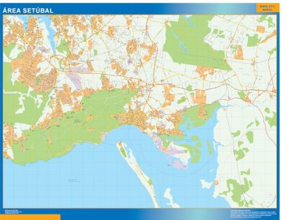 Mapa Setubal área urbana plastificado