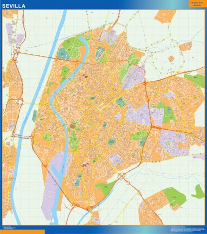Mapa Sevilla callejero plastificado