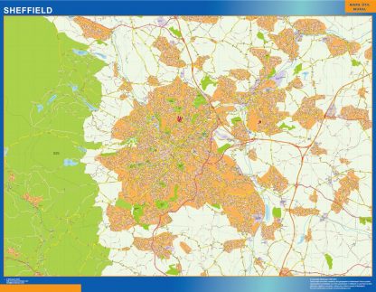 Mapa Sheffield plastificado