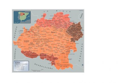 Mapa Soria por municipios plastificado