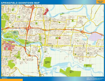 Mapa Springfield downtown plastificado