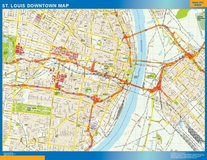Mapa St Louis downtown plastificado