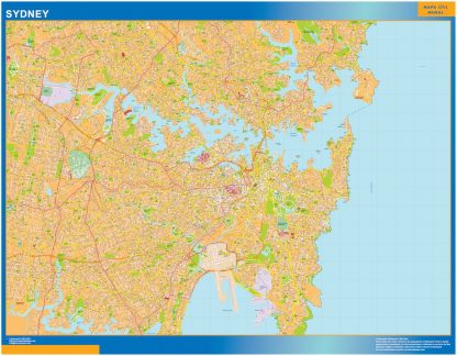 Mapa Sydney Australia plastificado