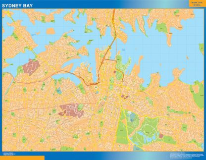 Mapa Sydney Bay Australia plastificado