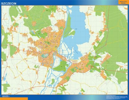 Mapa Szczecin Polonia plastificado