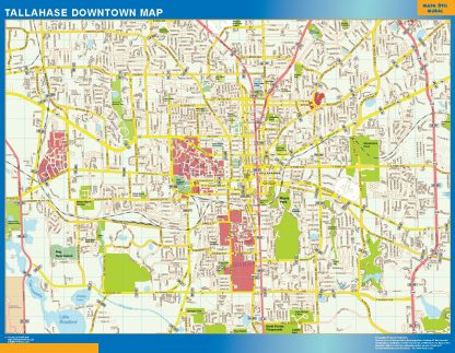 Mapa Tallahase downtown plastificado