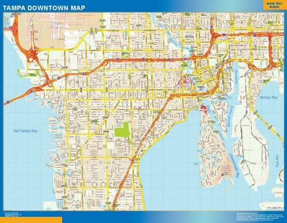 Mapa Tampa downtown plastificado