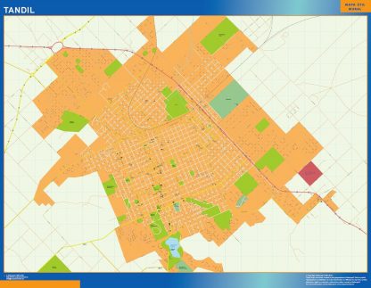 Mapa Tandil en Argentina plastificado