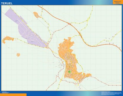 Mapa Teruel callejero plastificado
