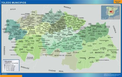 Mapa Toledo por municipios plastificado