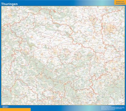 Mapa Turingia plastificado