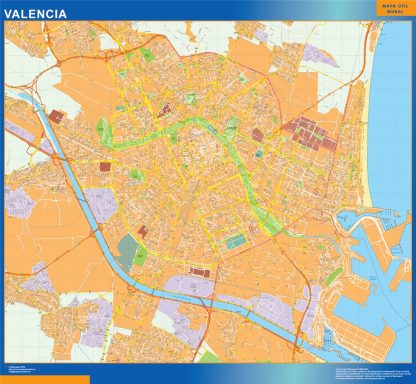 Mapa Valencia callejero plastificado