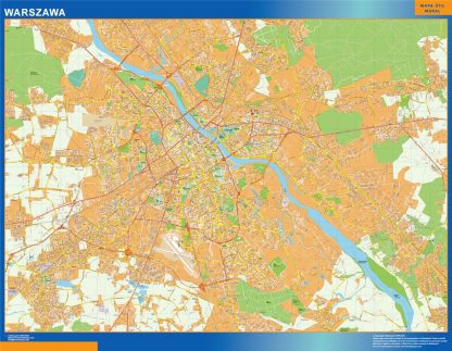 Mapa Varsovia Polonia plastificado