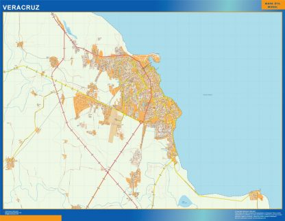 Mapa Veracruz en Mexico plastificado