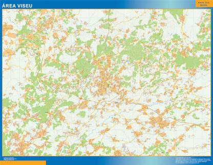 Mapa Viseu área urbana plastificado
