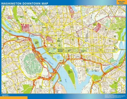 Mapa Washington downtown plastificado