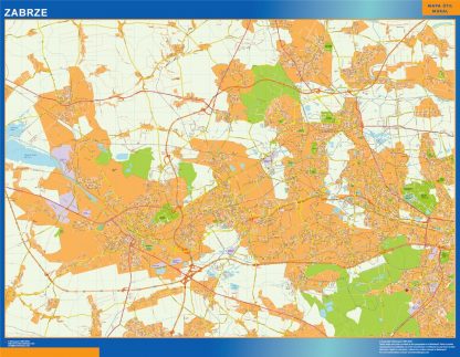 Mapa Zabrze Polonia plastificado