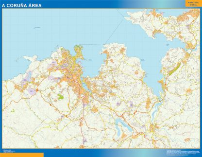 Mapa carreteras A Coruna Area plastificado