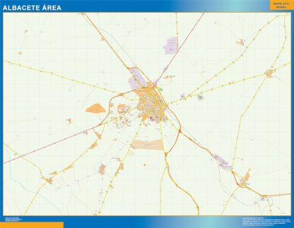 Mapa carreteras Albacete Area plastificado