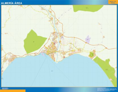 Mapa carreteras Almeria Area plastificado