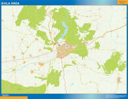 Mapa carreteras Avila Area plastificado