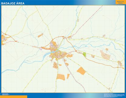 Mapa carreteras Badajoz Area plastificado