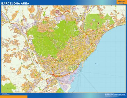 Mapa carreteras Barcelona Area plastificado