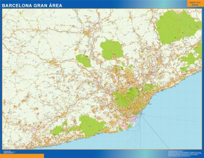 Mapa carreteras Barcelona Gran Area plastificado