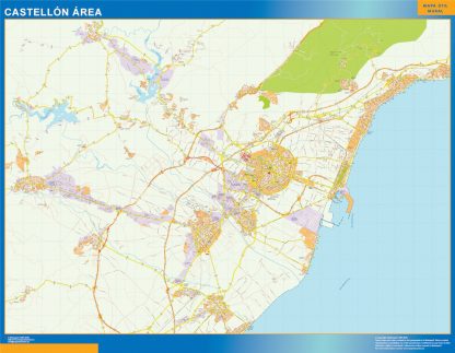 Mapa carreteras Castellon Area plastificado