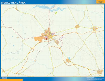 Mapa carreteras Ciudad Real Area plastificado