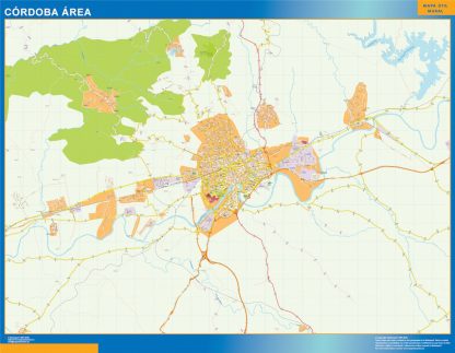 Mapa carreteras Cordoba Area plastificado