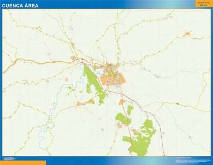 Mapa carreteras Cuenca Area plastificado