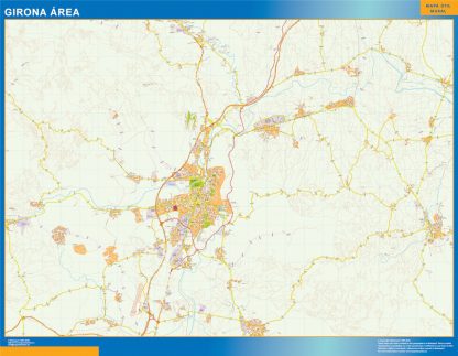 Mapa carreteras Girona Area plastificado