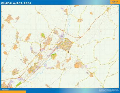 Mapa carreteras Guadalajara Area plastificado