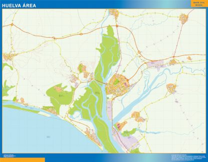 Mapa carreteras Huelva Area plastificado