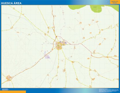 Mapa carreteras Huesca Area plastificado