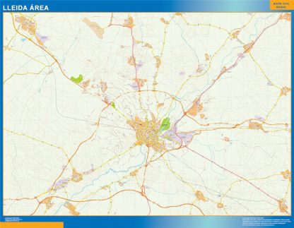 Mapa carreteras Lleida Area plastificado
