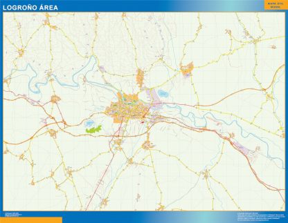 Mapa carreteras Logrono Area plastificado