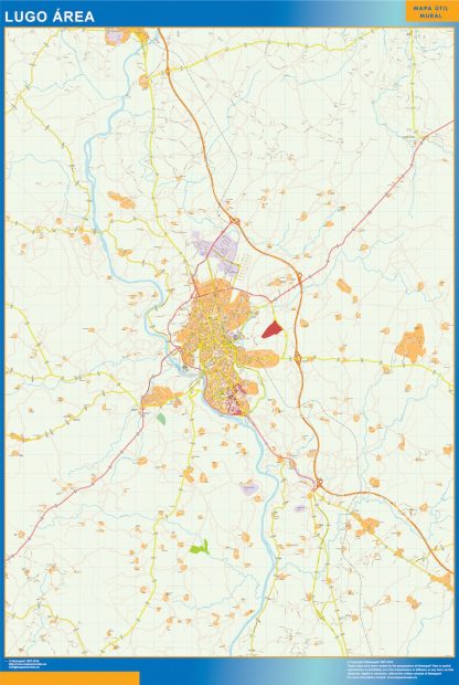 Mapa carreteras Lugo Area plastificado