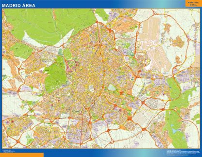 Mapa carreteras Madrid Area plastificado