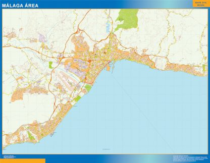 Mapa carreteras Malaga Area plastificado