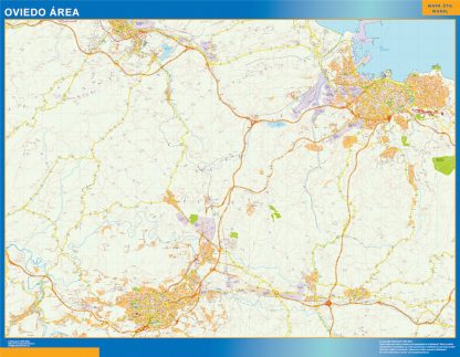 Mapa carreteras Oviedo Area plastificado