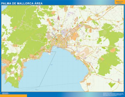 Mapa carreteras Palma Mallorca Area plastificado