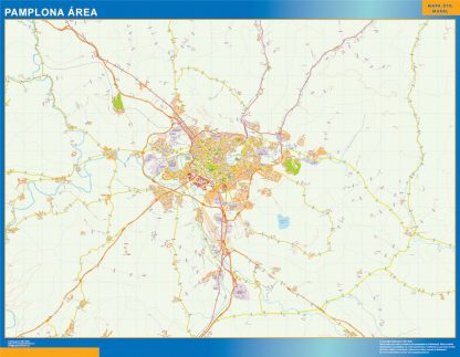 Mapa carreteras Pamplona Area plastificado