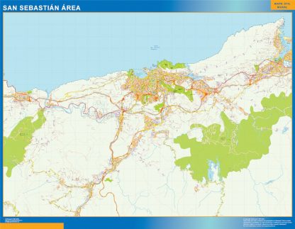 Mapa carreteras San Sebastian Area plastificado