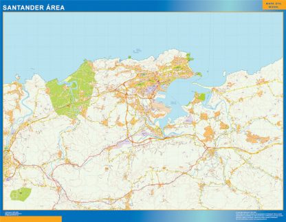 Mapa carreteras Santander Area plastificado
